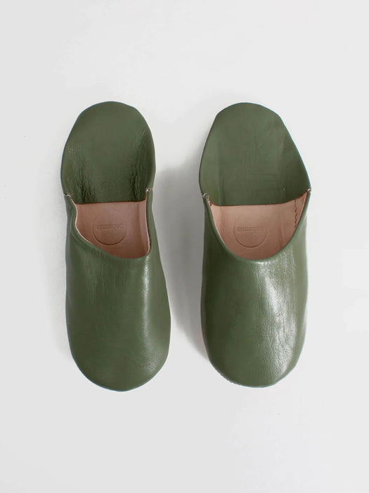 Olive Moroccan Slippers