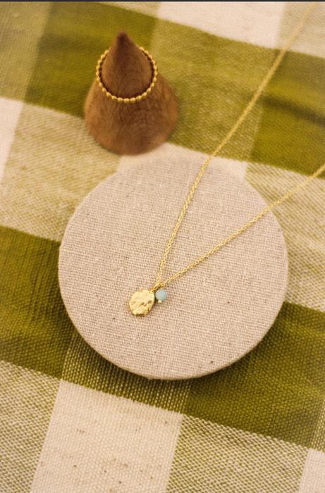 Gold Nugget Stone Necklace