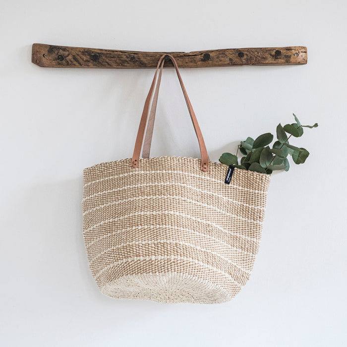 Brown Twill Weave Shopper Basket