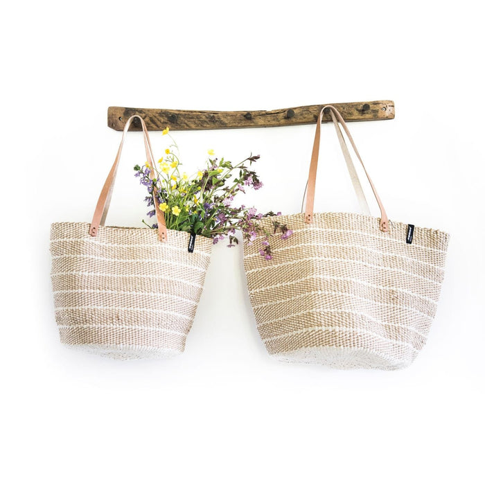 Brown Twill Weave Shopper Basket