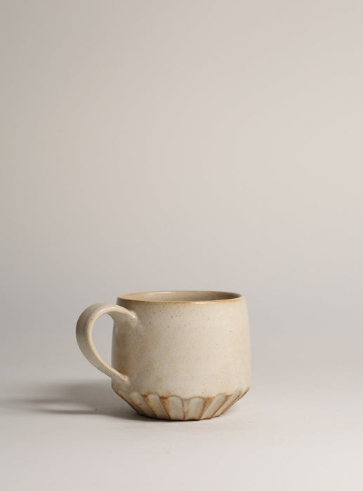 Satin White Carved Mug