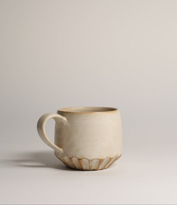 Satin White Carved Mug