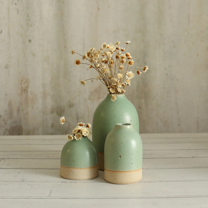 Mint Green Stoneware Bud Vase