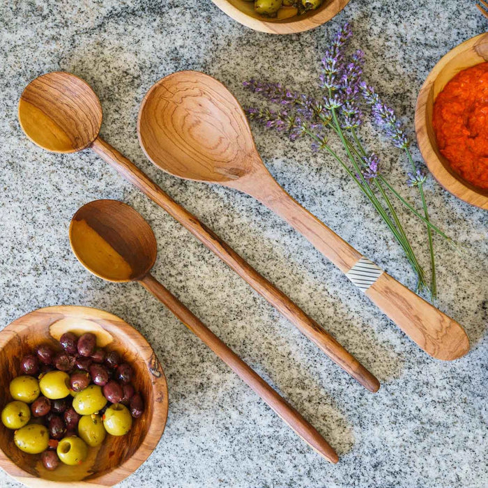 Olive Wood Flat Mixing Spoon