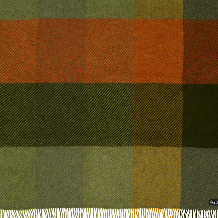 Check Green Brushed Gotland & Lambswool Throw