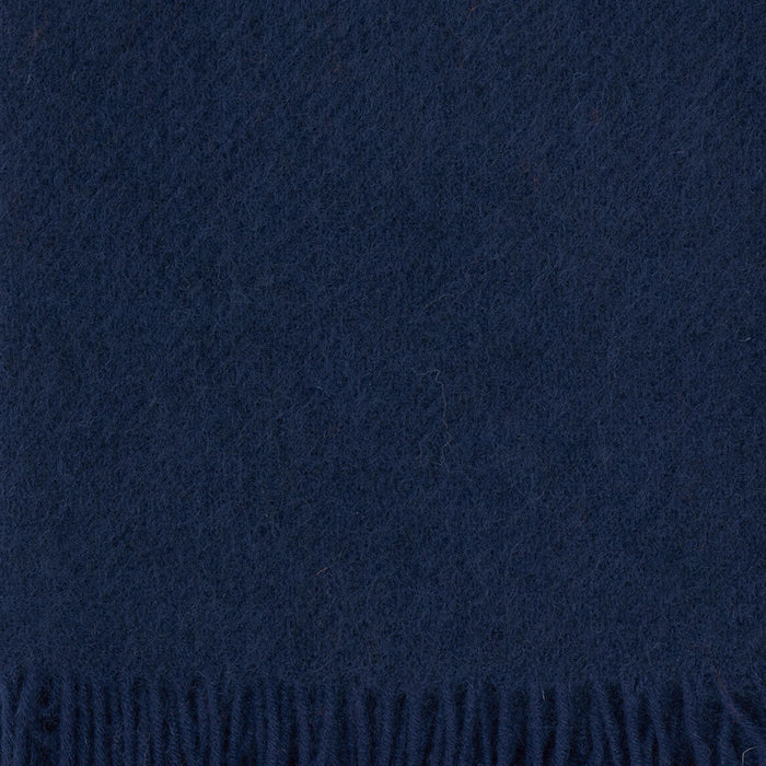 Navy Brushed Gotland & Lambswool Throw
