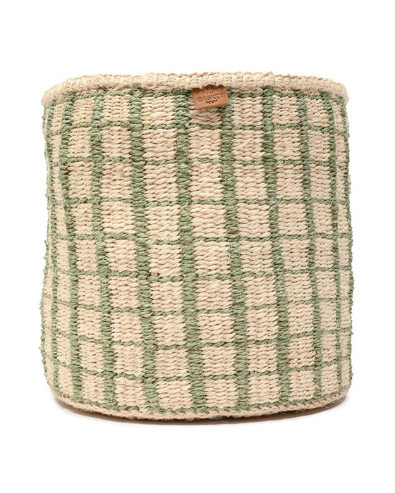 Woven Storage Basket | Green Check