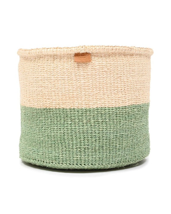 Green Colour Block Woven Basket