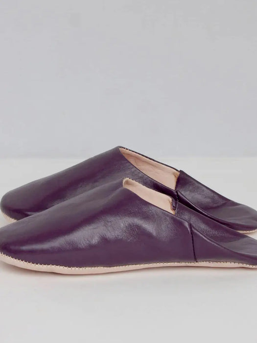Plum Moroccan Slippers - Small