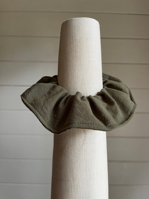 Olive Washed Cotton Scrunchie