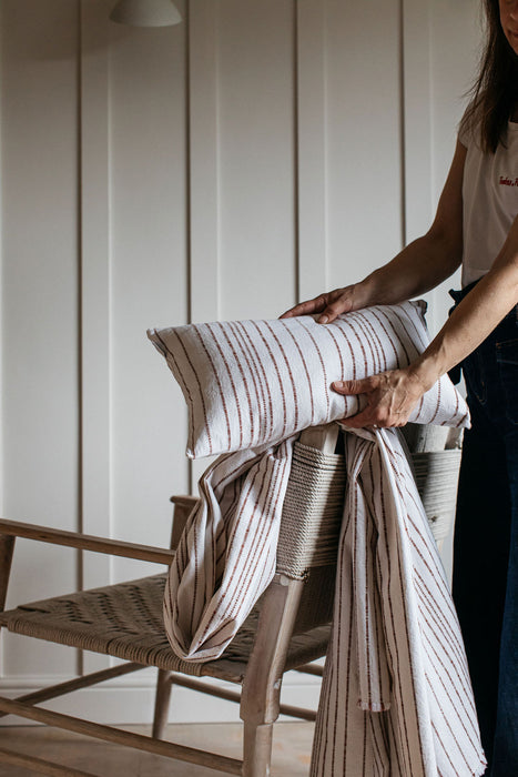 Himmel Terracotta Textured Stripe Throw