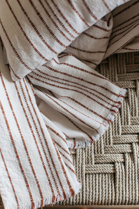 Himmel Terracotta Textured Stripe Throw