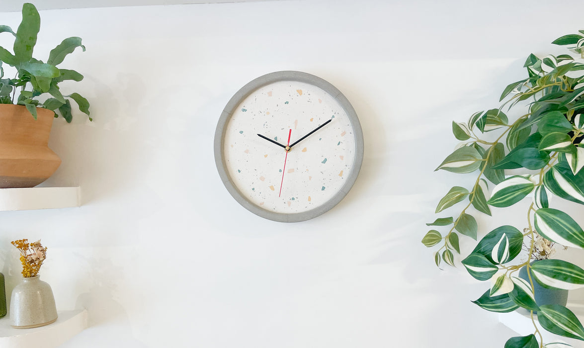Concrete & Eco Resin Flecked Wall Clock