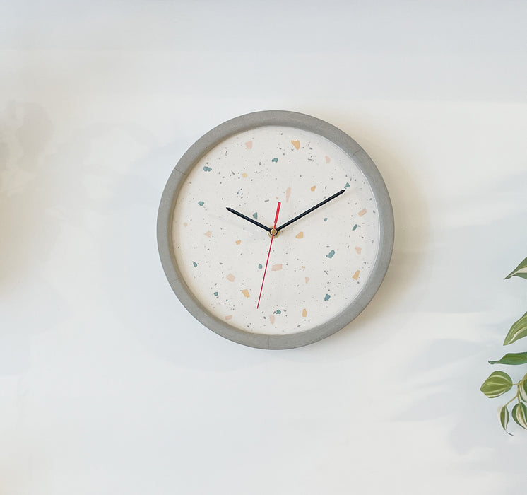 Concrete & Eco Resin Flecked Wall Clock