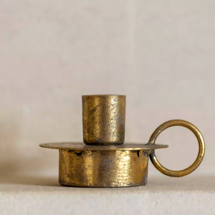 Antique Gold Candle Holder