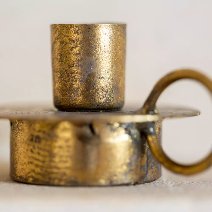 Antique Gold Candle Holder