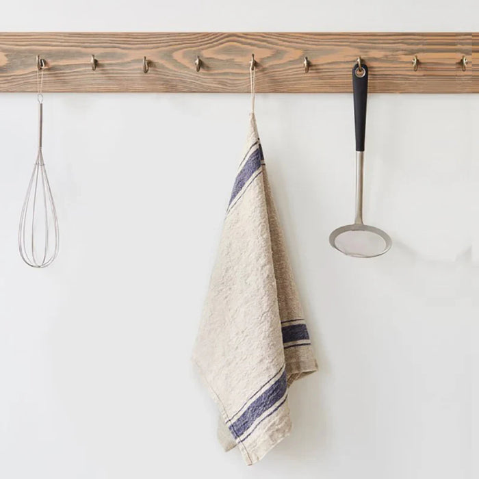 Linen Kitchen Towel - Blue Stripe Vintage