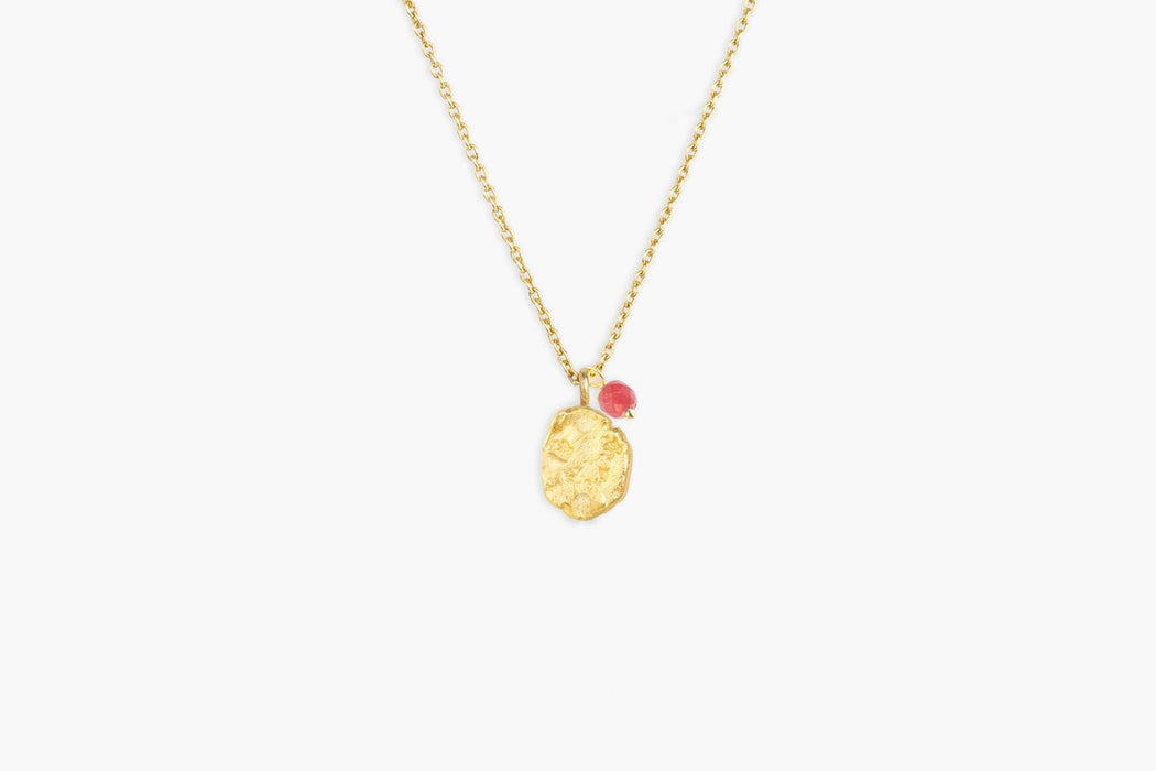 Gold Nugget Stone Necklace