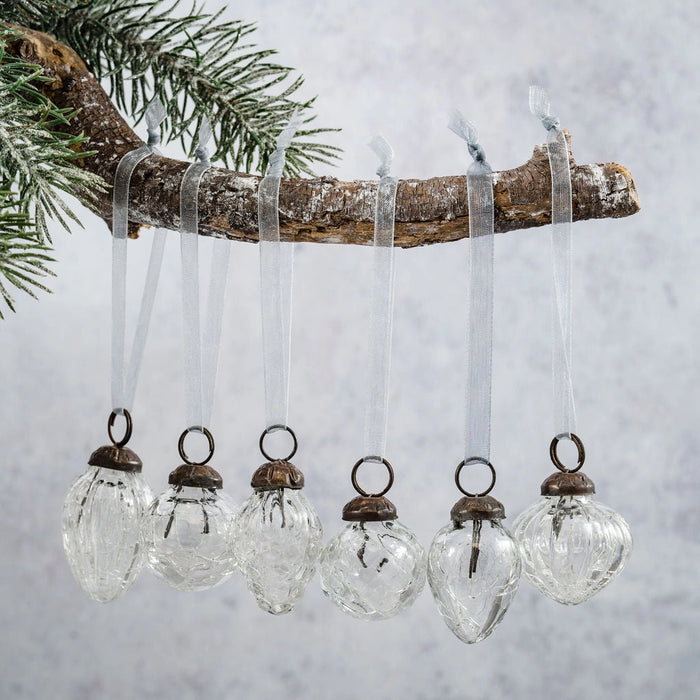 Clear Crackle Glass Baubles