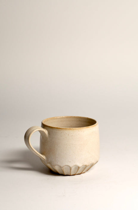 Satin White Carved Mug
