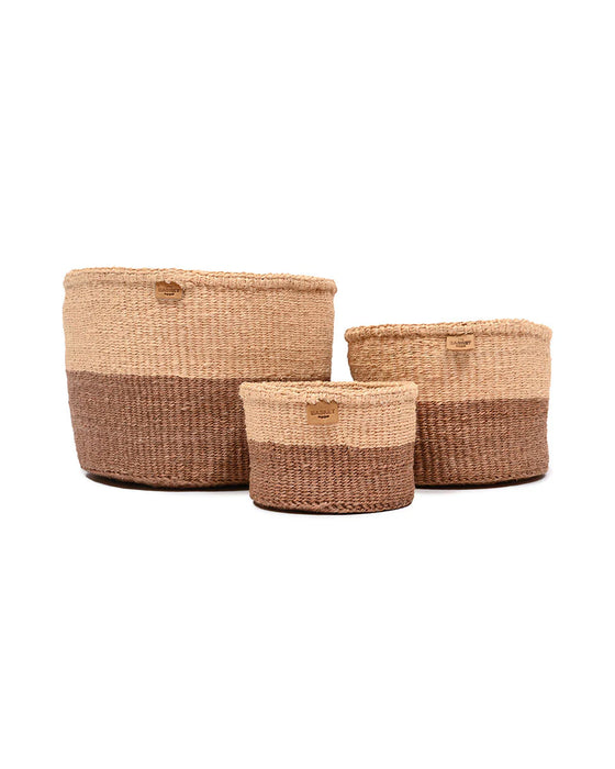Woven Storage Basket | Sand Colour Block