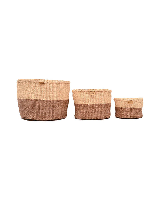 Woven Storage Basket | Sand Colour Block