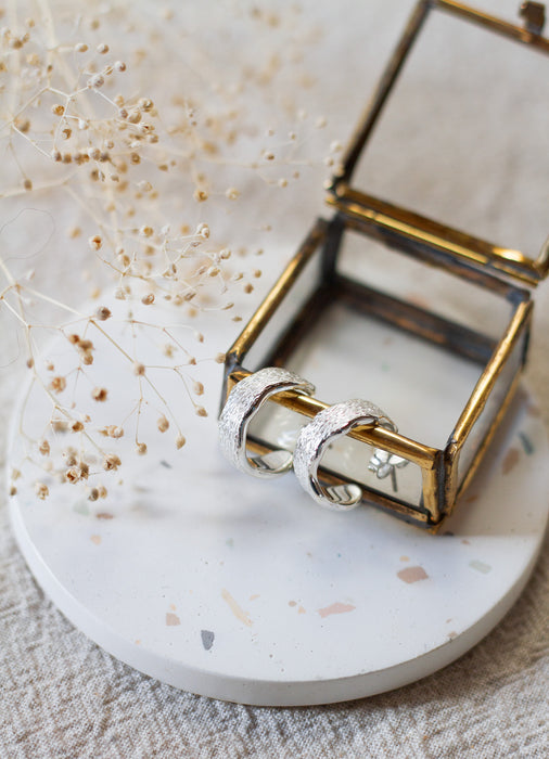 Delicate Silver Stud Hoops