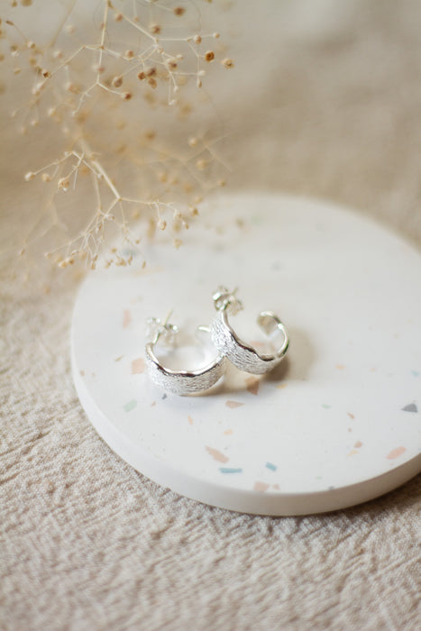 Delicate Silver Stud Hoops