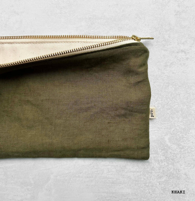 Flat Linen Pouch Bag
