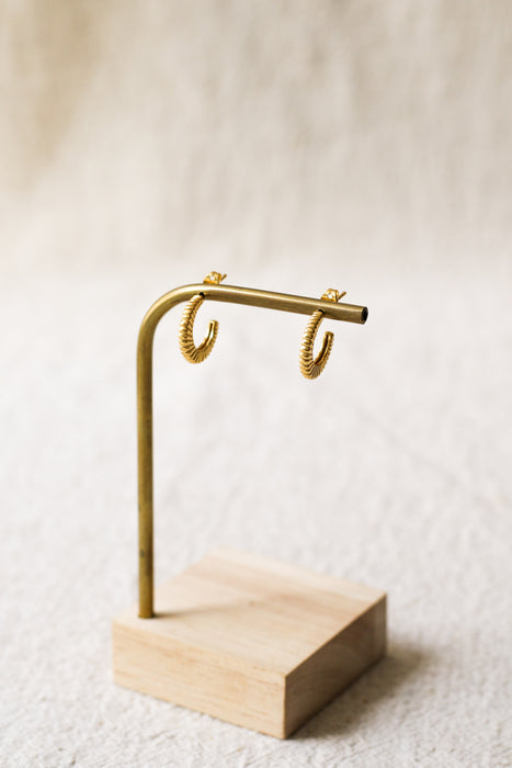Gold Twist Stud Hoops
