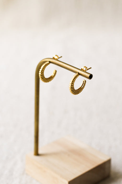 Gold Twist Stud Hoops