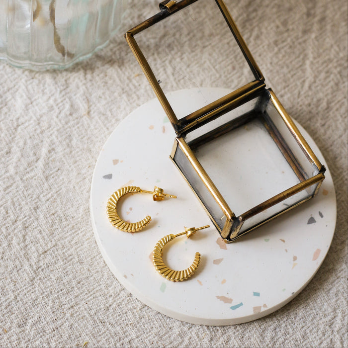 Gold Twist Stud Hoops