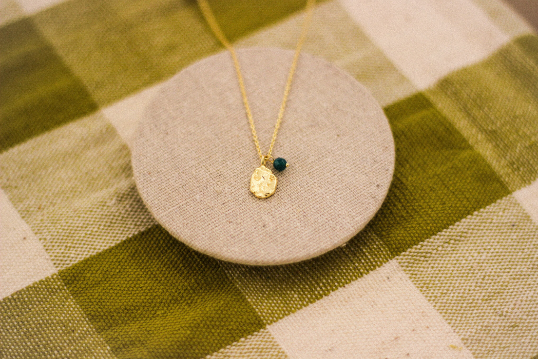 Gold Nugget & Gemstone Necklace