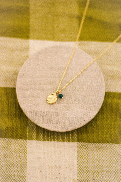 Gold Nugget & Gemstone Necklace
