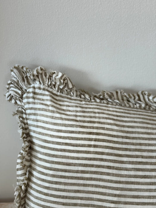 Hallie Bolster Cushion | Olive Stripe (80x30cm)