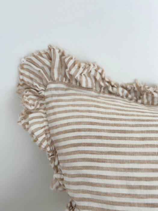 Hallie Light Brown Stripe Cushion - 50x30cm
