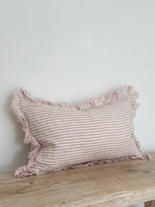 Hallie Pink Stripe Cushion - 50x30cm