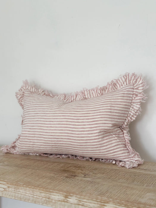 Hallie Pink Stripe Cushion - 50x30cm