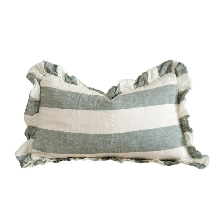 Hallie Cushion | Teal Wide Stripe (50x30cm)