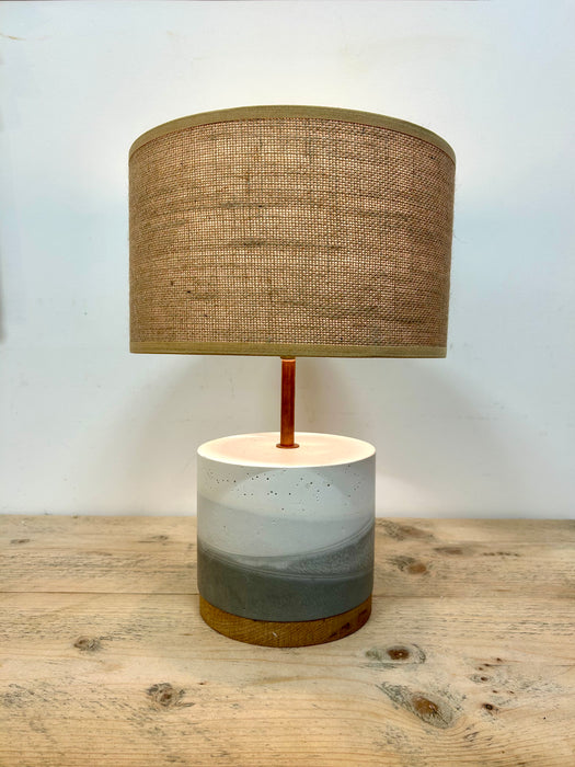 Shoreline Eco Resin & Copper Lamp with Reclaimed Wood Base