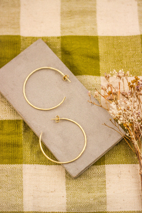 XL Hammered Gold Hoops