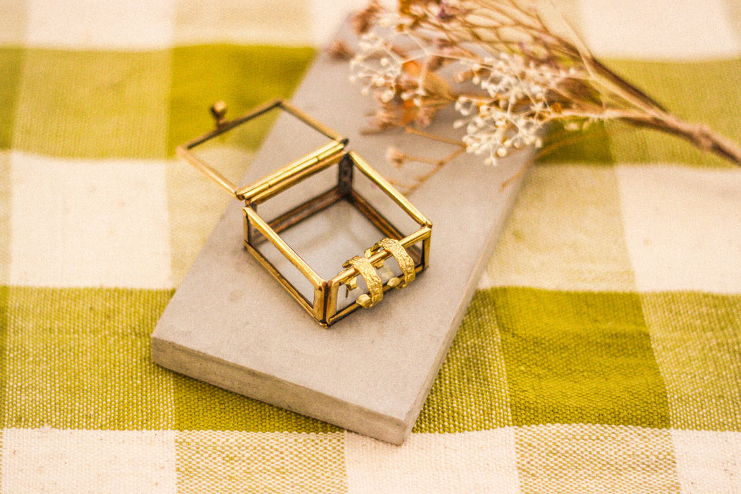 Dainty Textured Stud Hoop Earrings