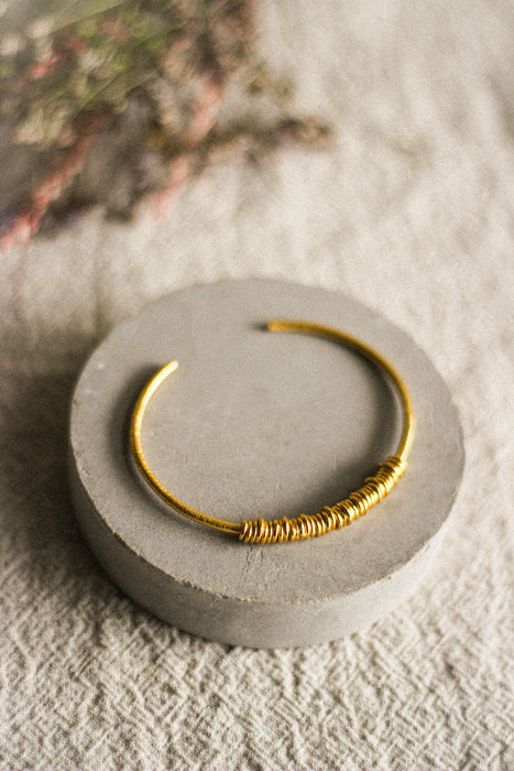 Gold Textured Bangle Bracelet