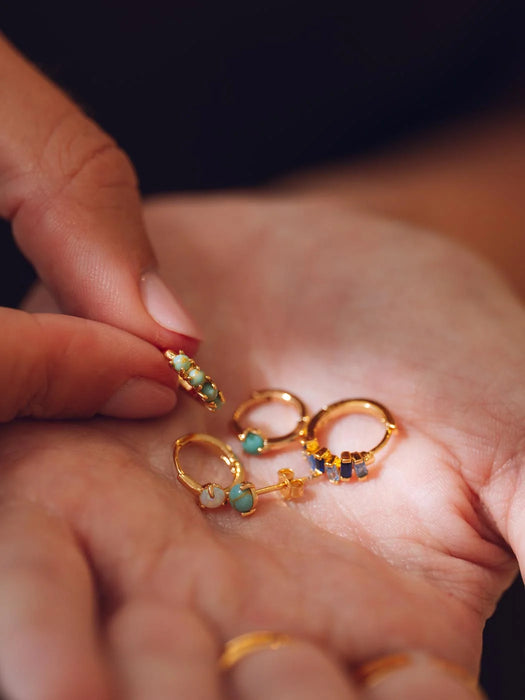 Iona Multi Stone Turquoise Huggies