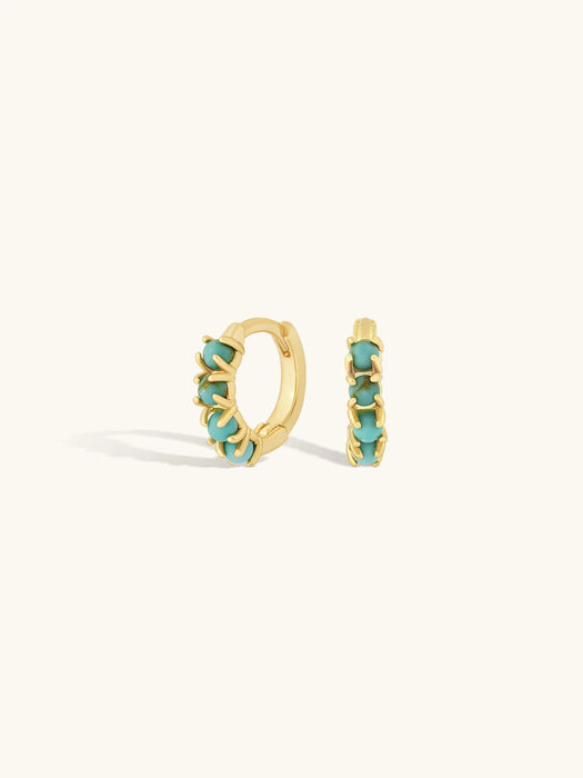 Iona Multi Stone Turquoise Huggies