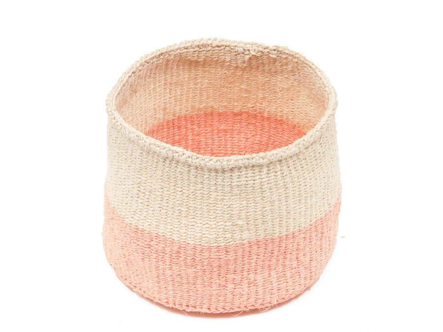 Woven Storage Basket | Pink Colour Block