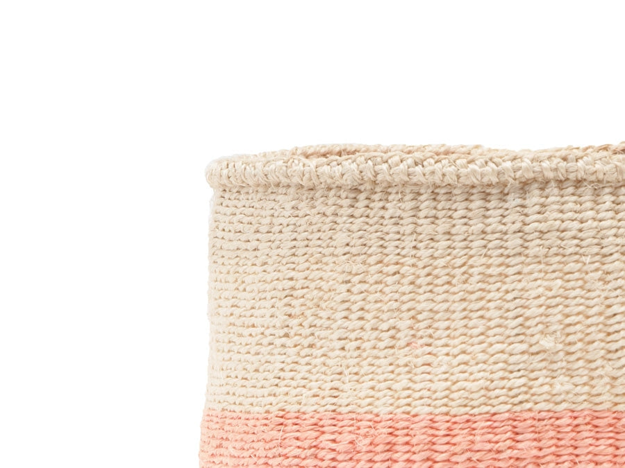 Woven Storage Basket | Pink Colour Block