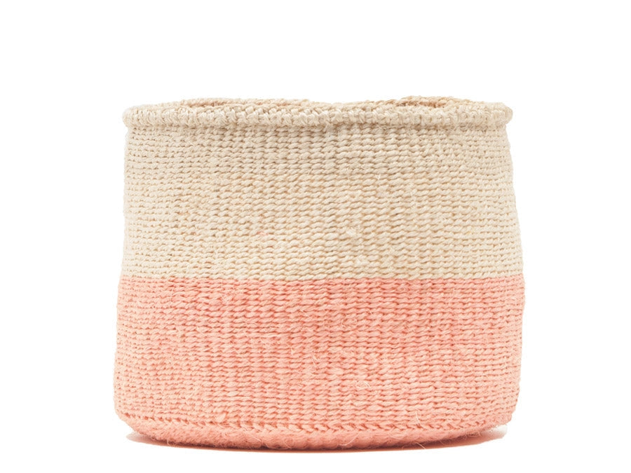 Woven Storage Basket | Pink Colour Block
