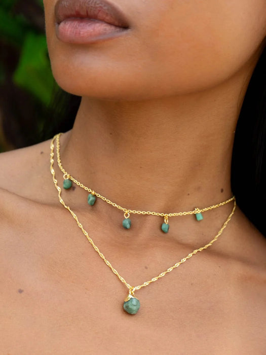 Mohica Raw Emerald Necklace