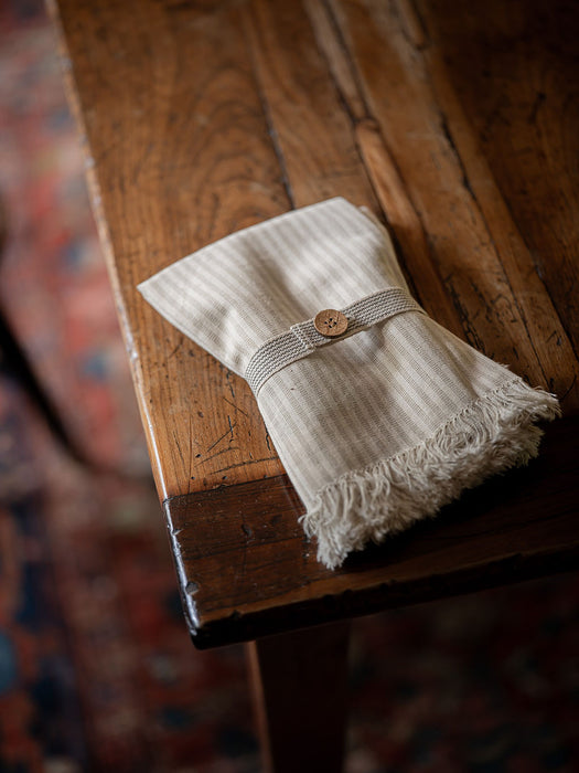 Manor Stripe Napkins (Set of 4) - Taupe